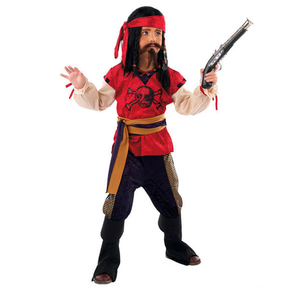 Travestimento da pirata rosso 11-13 anni