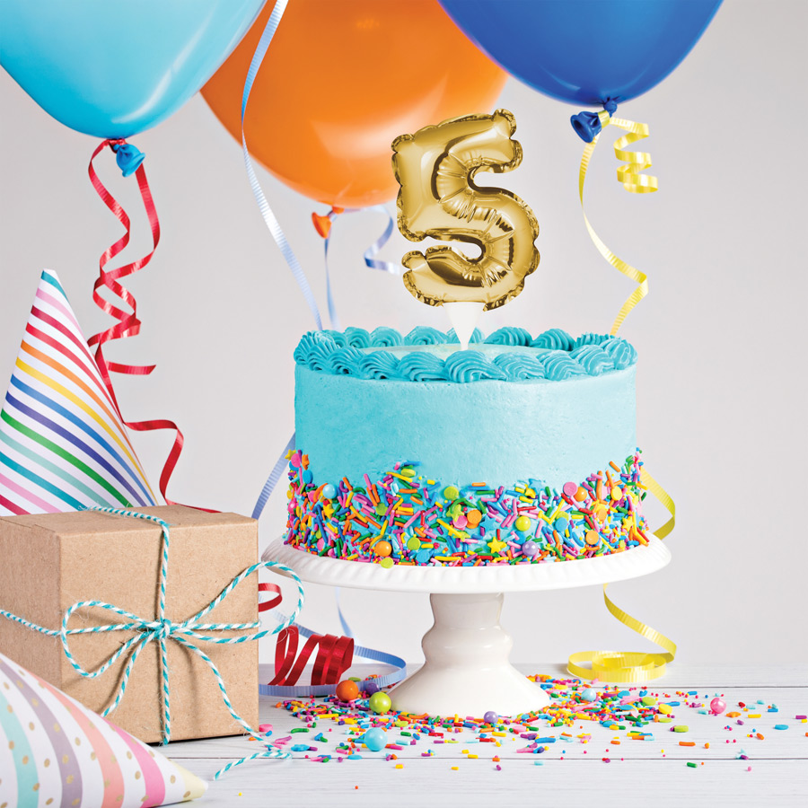 Decorazione per torta - Palloncino d'oro numero 3 per il compleanno del tuo  bambino - Annikids