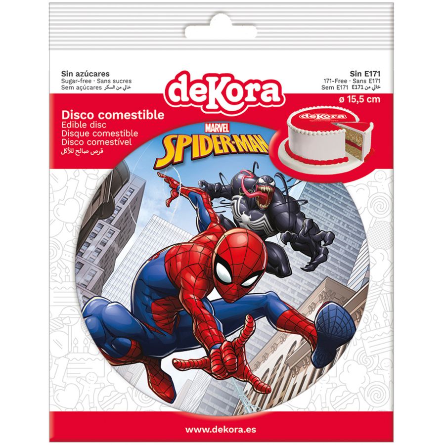Piccolo Disco Spiderman (15,5 cm) - Commestibile - senza E171 - Annikids