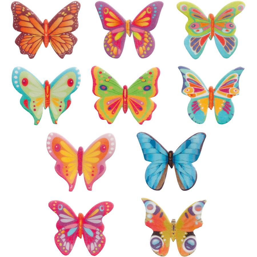 10 Farfalle Multicolori in Ostia – 4 cm