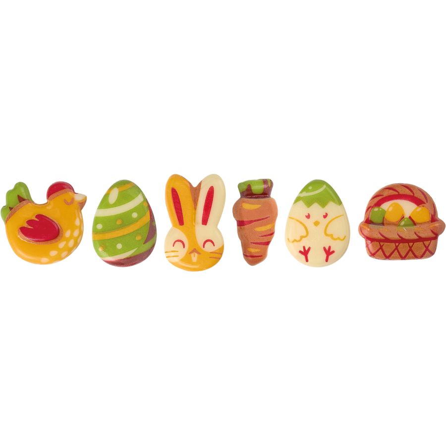 6 decorazioni pasquali 2,7 cm - Cioccolato bianco