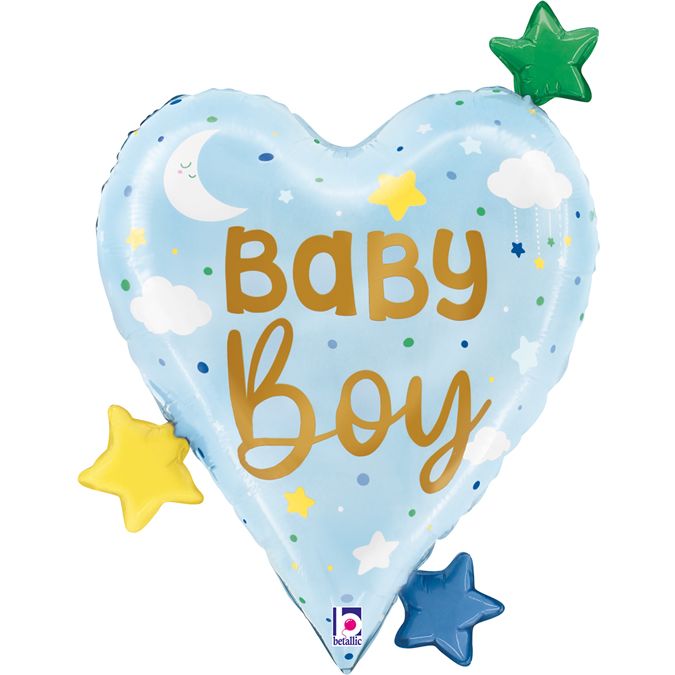 Palloncino Foil Elio - Bimbo Cuori Stelle 62 cm