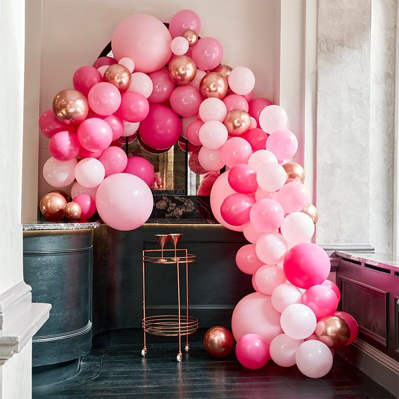 Kit arco deluxe da 200 palloncini - Oro rosa metallizzato/rosa per il  compleanno del tuo bambino - Annikids