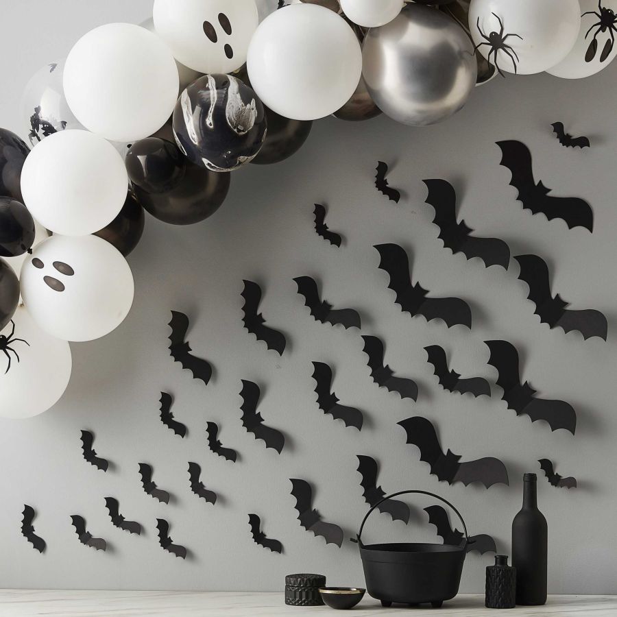 Kit Arco di 40 palloncini Halloween - Bianco e nero - Annikids