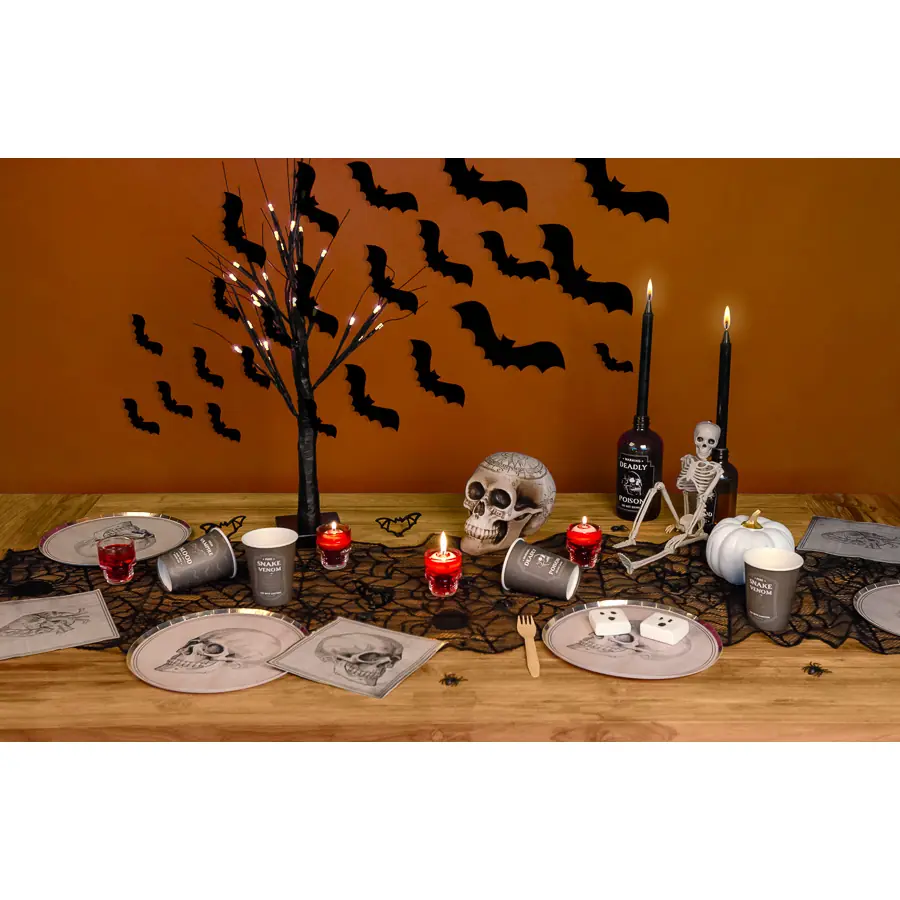 Set Di 3 Scheletri Di Halloween 40 Cm – Corpo Intero Snodabile Con Corda Per Appendere – Decorazione Spettrale