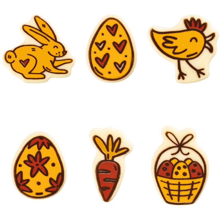 6 Decori Pasquali (4 cm) - Cioccolato Bianco