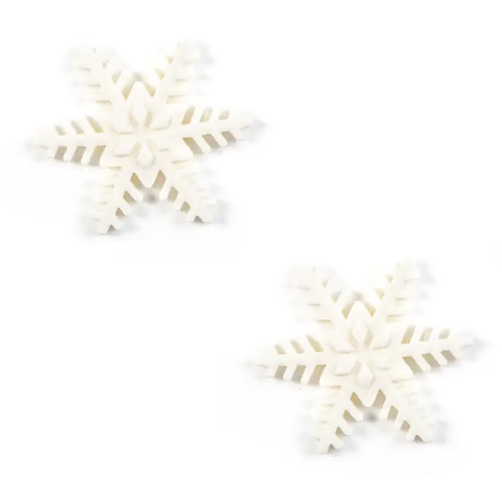 2 fiocchi di neve grandi (5,5 cm) - Zucchero