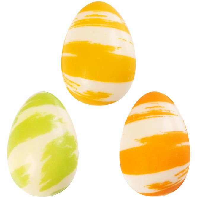3 Uova Decorative 3D (3,8 cm) - Cioccolato bianco