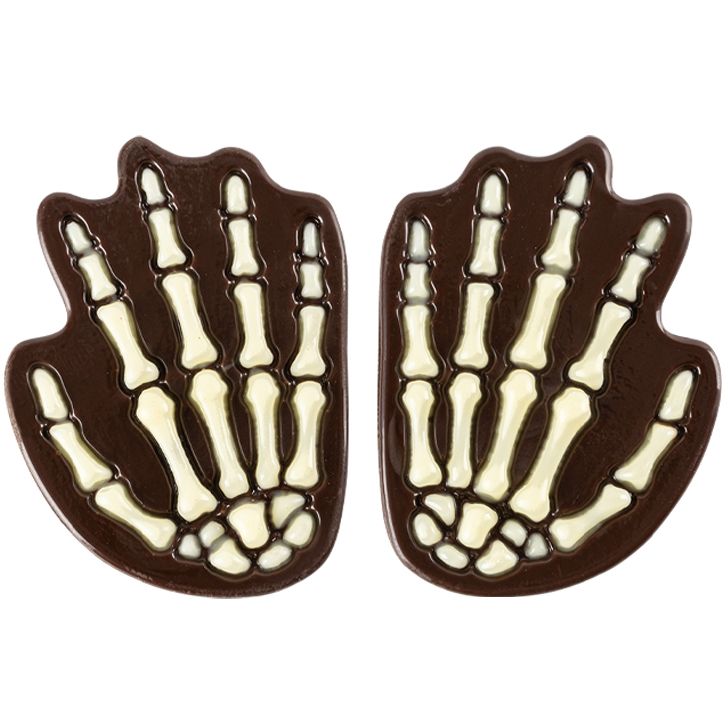 2 mani scheletro 4,9 cm - Cioccolato