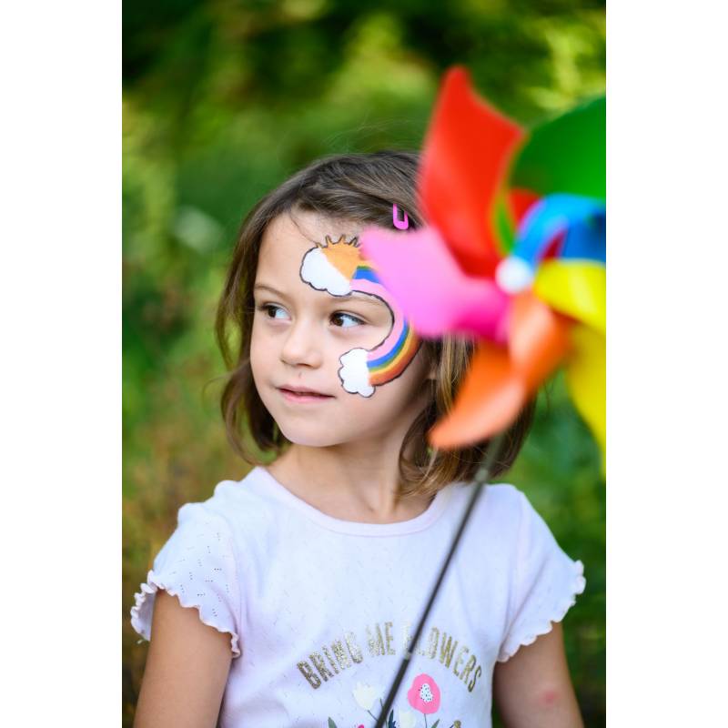 Grim'tout 6 Matite Per Trucco Colori Arcobaleno - Acquosi Per Viso E Corpo, Atossici, Per Bambini
