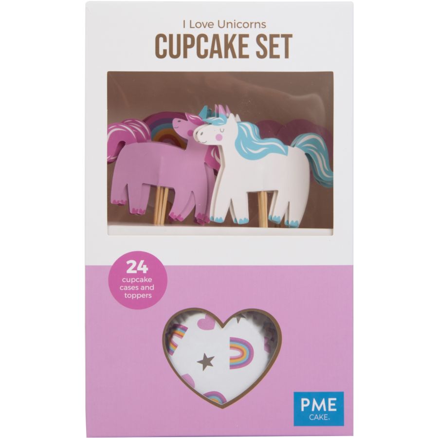Kit 24 contenitori per cupcake e decorazioni - Unicorno per il compleanno  del tuo bambino - Annikids