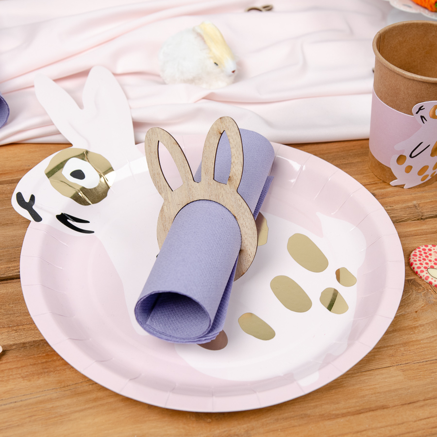 12 piatti di coniglio - Rosa per il compleanno del tuo bambino - Annikids