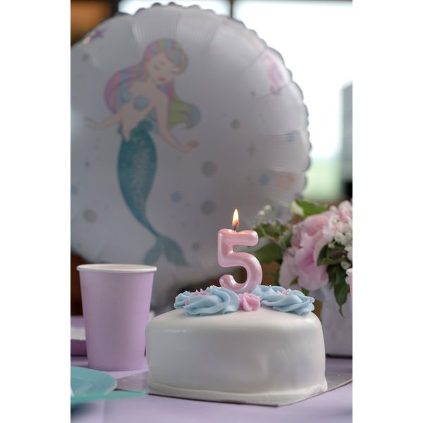 Candela numero 7 - Rosa pastello per il compleanno del tuo bambino -  Annikids