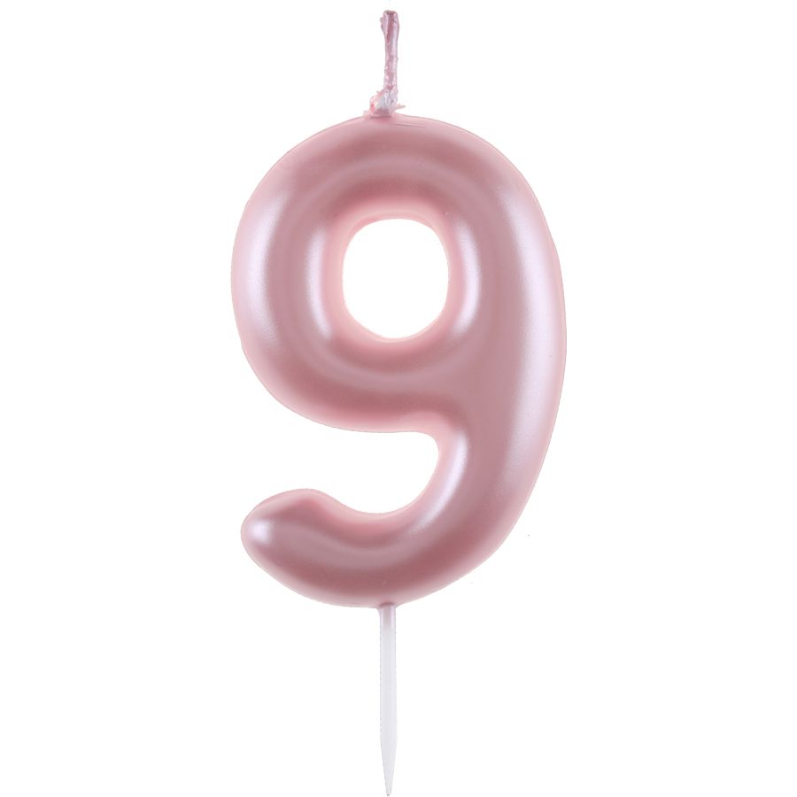 Candela numero 9 - Rosa pastello