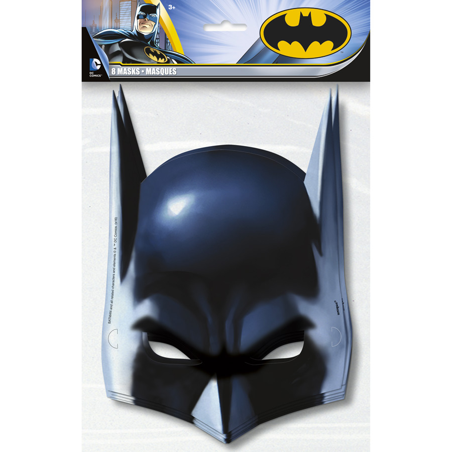 8 Maschere Batman - Cartone per il compleanno del tuo bambino - Annikids