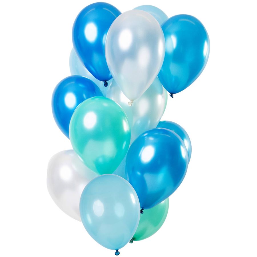 Bouquet 15 Palloncini Blu azzurro Metallico per il compleanno del tuo  bambino - Annikids