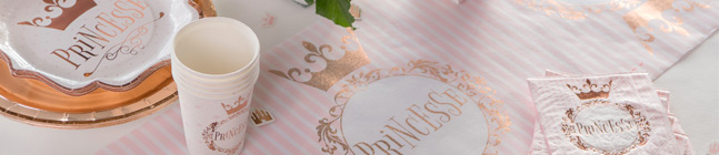 Tema di compleanno Principessa Rose Gold per il tuo bambino