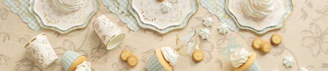 Tema di compleanno Eleganza Floreale Beige e Verde per il tuo bambino