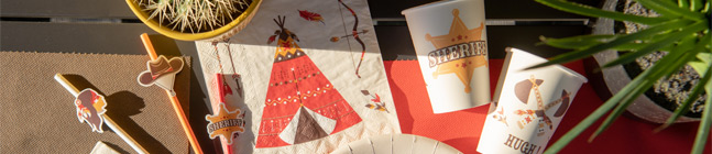 Tema di compleanno Indiani e Cowboy per il tuo bambino