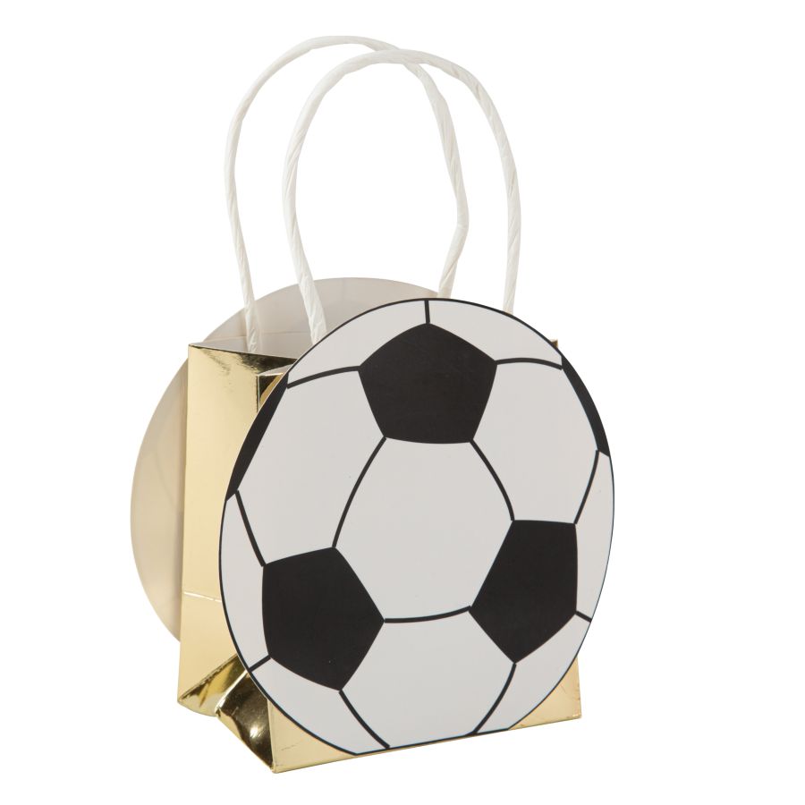 4 sacchetti regalo da calcio bianchi e oro per il compleanno del tuo  bambino - Annikids