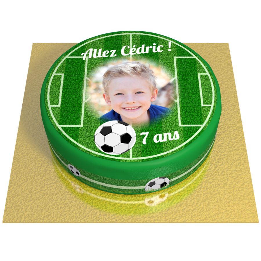 Cialda rotonda per torta CAMPO CALCIO decorazione alimentare senza glutine personalizzazione grafica inclusa topper cake design img 1