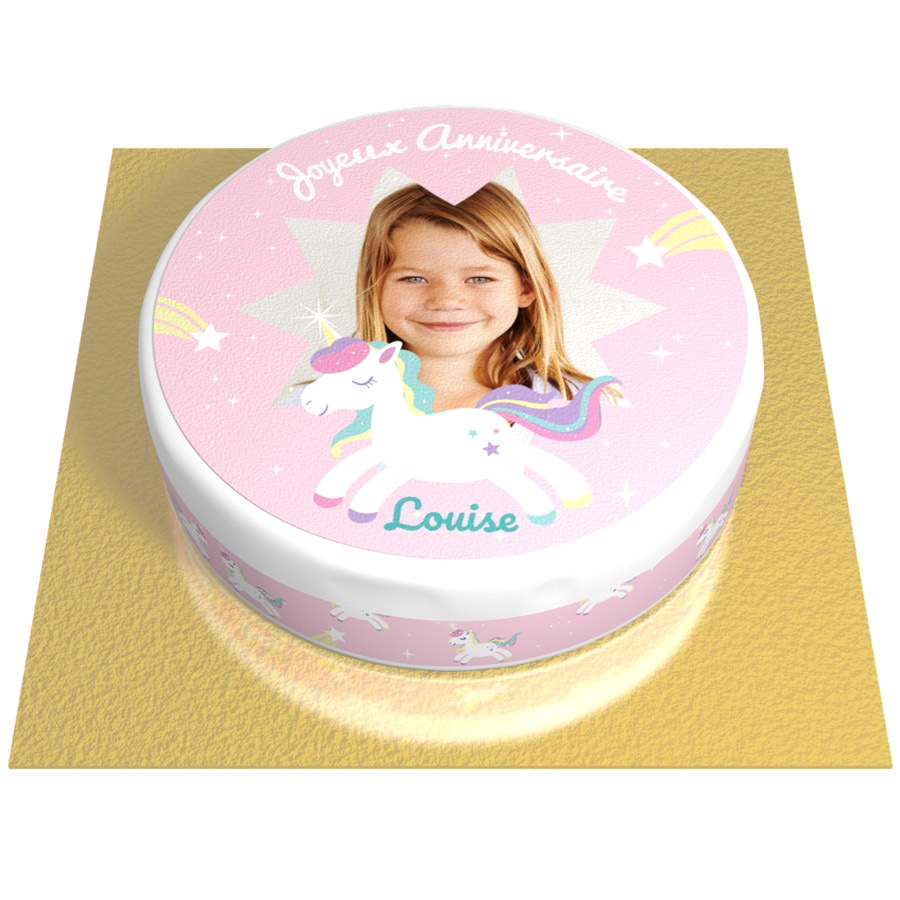 Torta Unicorno Stella Personalizzabile - Ø 20 cm per il compleanno