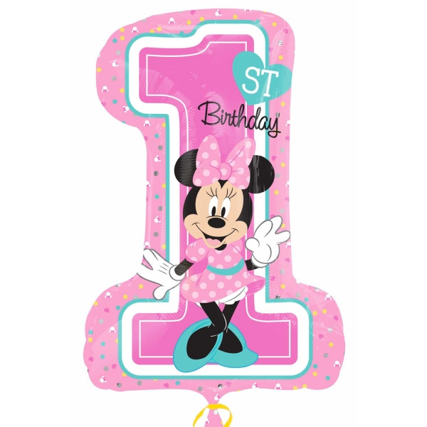 Palloncino gigante Minnie 1 anno (71 cm) per il compleanno del tuo bambino  - Annikids