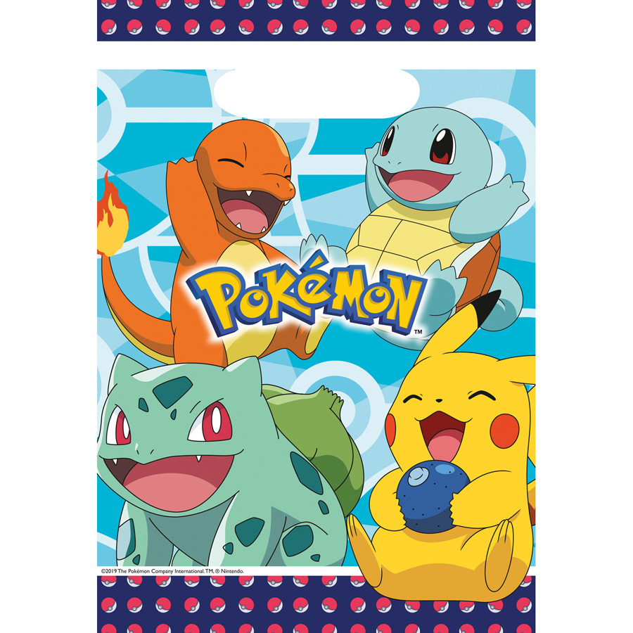 8 Sacchetti regalo Pokémon friends per il compleanno del tuo
