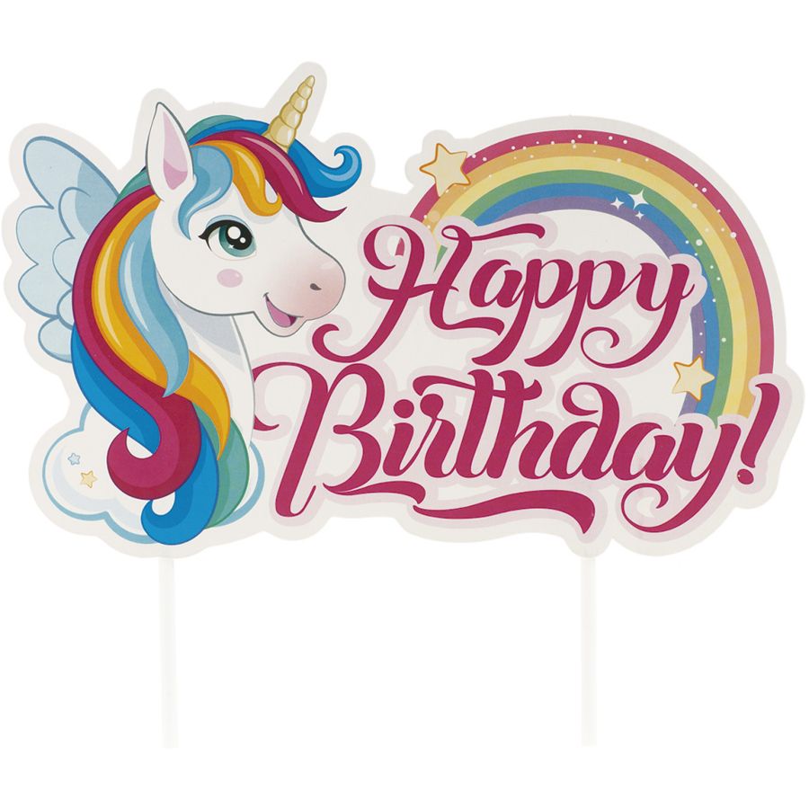 Set 38 Pezzi Per Decorare Torte A Tema Unicorno, Con Topper 3D