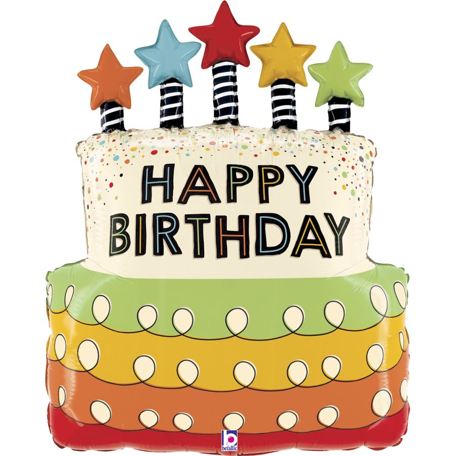 Palloncino gigante Torta Happy Birthday per il compleanno del tuo bambino -  Annikids