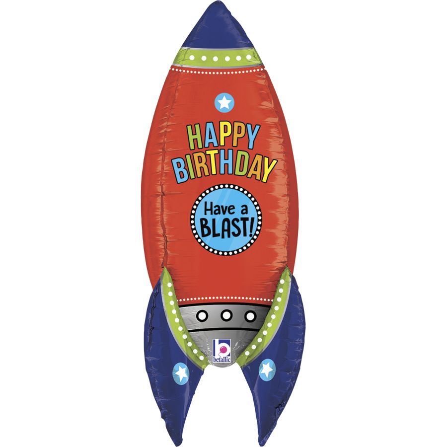 Palloncino Razzo 4D In Alluminio, 65cm, A Forma Di Razzo Spaziale, Decorazioni Per Feste A Tema Spazio, Compleanno Bambini (Bianco)