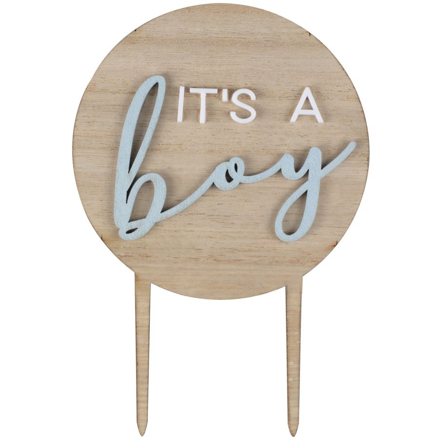 TNEDFOD 5 pezzi Cake Topper in legno, Decorazione Bomboniere Baby Shower, Decorazioni per partito Prima Comunione, Decorazioni per Cupcake