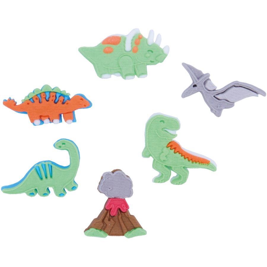 6 Decorazioni di zucchero - Dinosauro per il compleanno del tuo bambino -  Annikids