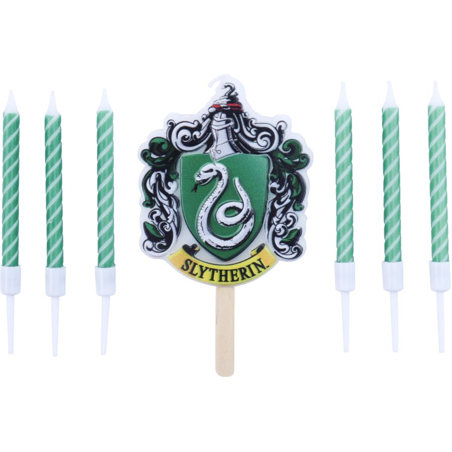 Set di 7 candele di Harry Potter - Serpeverde per il compleanno