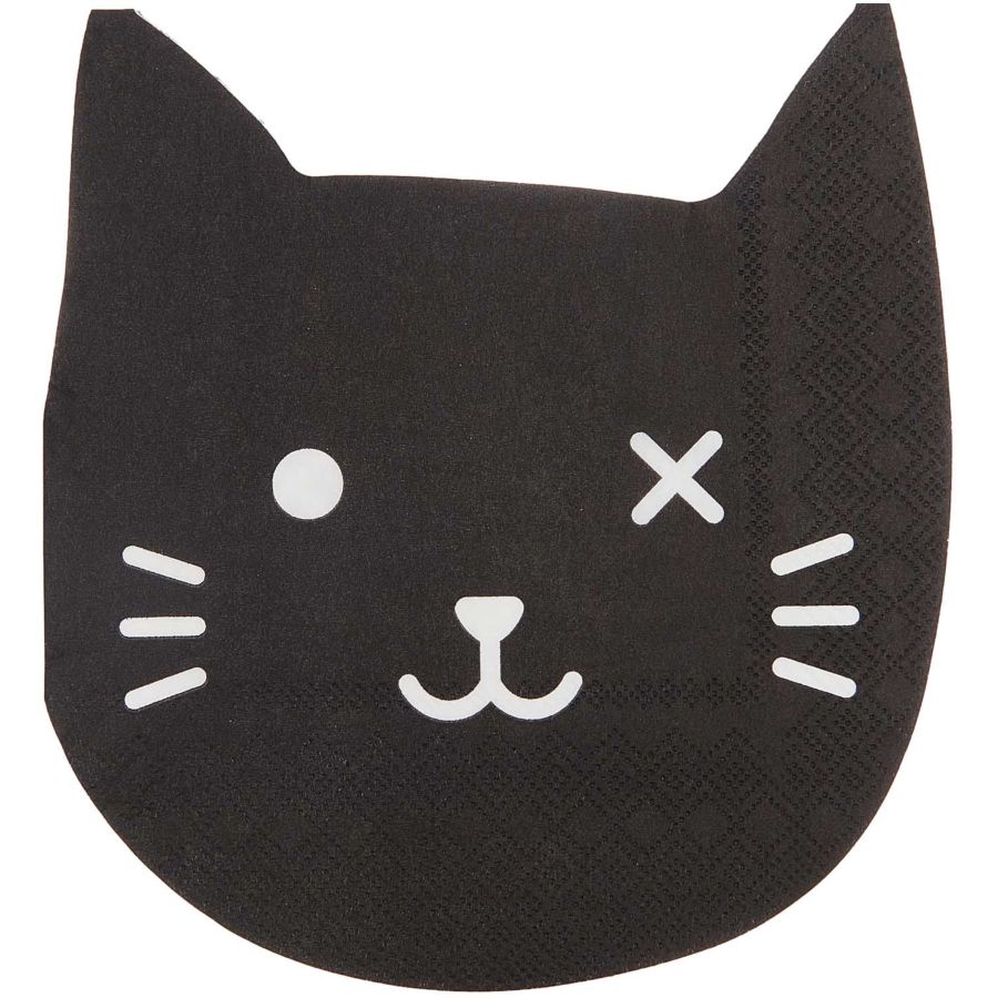 20 Asciugamani neri a forma di gatto per il compleanno del tuo