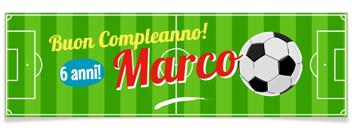 Striscione personalizzabile - Campo da Calcio per il compleanno