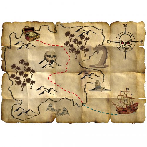 4 Mappa del tesoro Red Pirata 