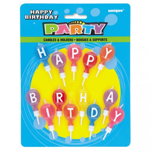 13 candele per palloncini "Happy Birtday" 