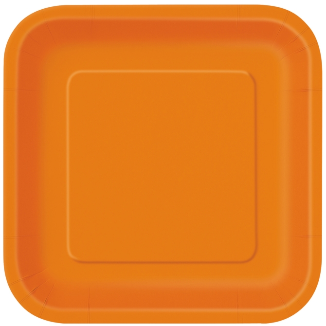 16 Piatti Arancioni Quadrati 