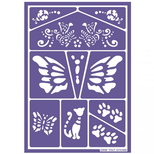 Stencil per trucco Gatti e Farfalle 