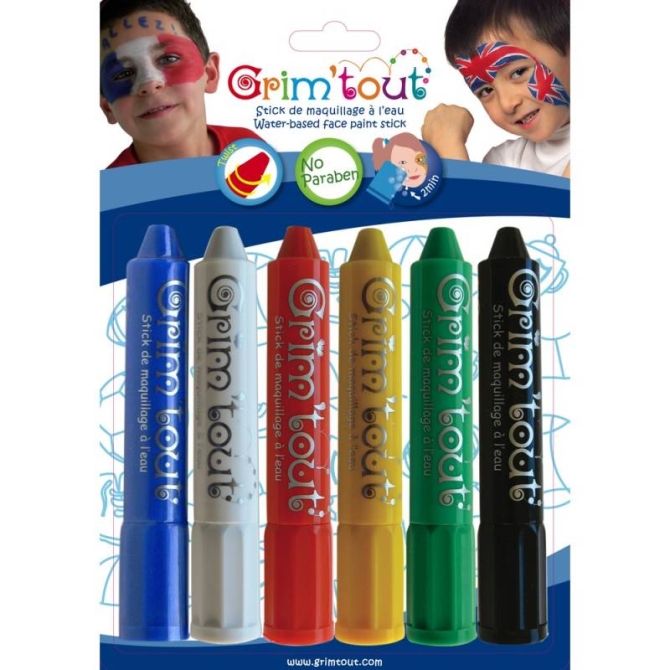 6 Matite per trucco - Colori primari 