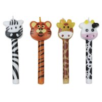 4 Piccole Candele Animali (6 cm)