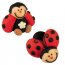 2 coccinelle 3D, 2 coccinelle piatte di zucchero