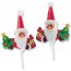 4 figurine di Babbo Natale su stecchi