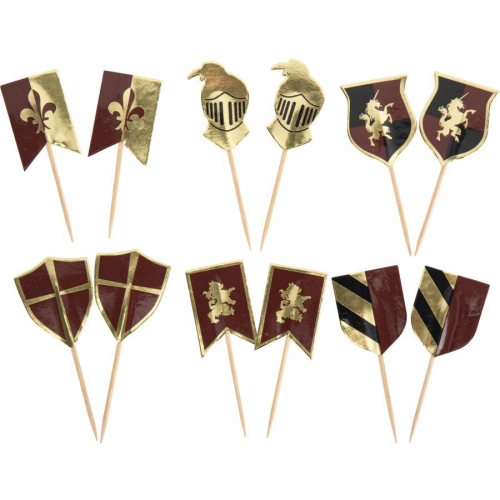 12 Cake Toppers Cavaliere Bordeaux 
