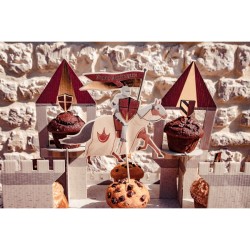 Cake Topper Cavaliere Bordeaux / nero / oro. n2