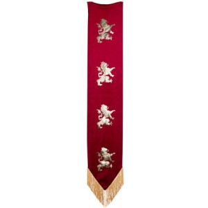 Runner tavolo Bandiera reale - Velluto Marsala Oro