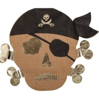 Contiene : 1 x 16 Tovaglioli Pirata Kraft Nero/Oro