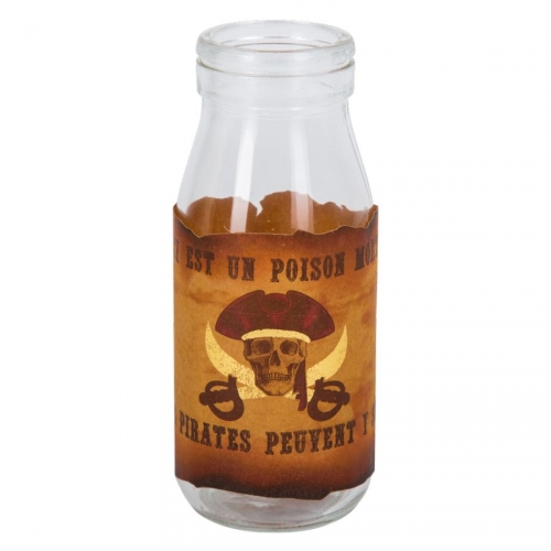 8 Etichette adesive Pirata Nero/Oro per Bottiglie 