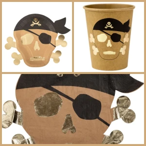 Party Box Pirata Kraft Nero/oro